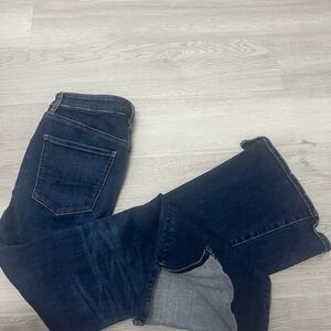 American Eagle High Waist Flare Slit Dark Blue Denim Jeans